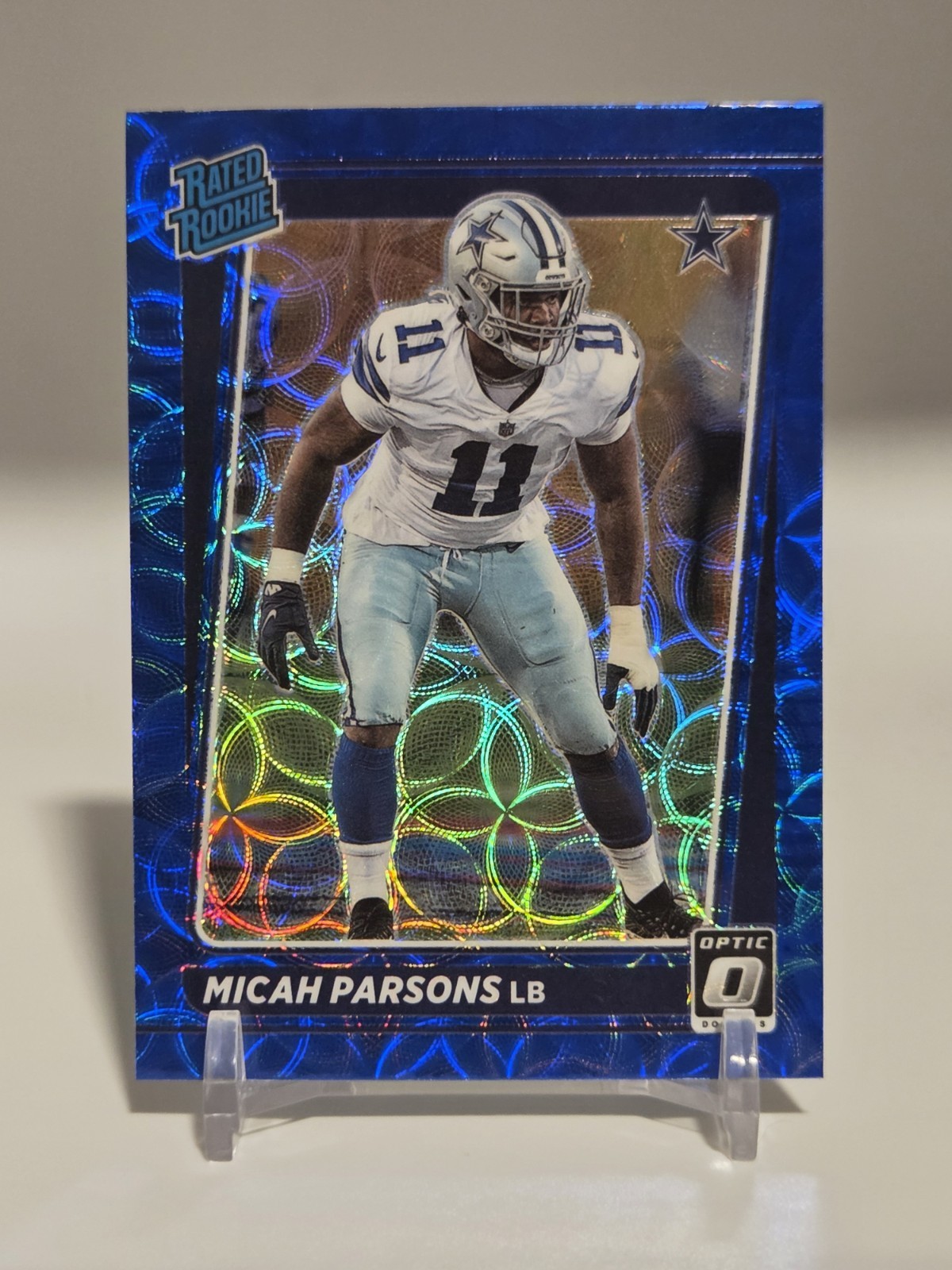 Micah Parsons 2021 Donruss- Optic Rated Rookie Blue Scope Prizm #245 RC