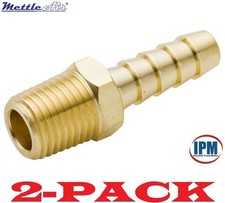 2-PACK! 3/8" Hose Barb x 3/8" NPT Male Brass Straight Fitting 125-6C MettleAir