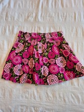 Lilly Pulitzer girls size 8 velour floral skirt with modesty shorts VVGUC