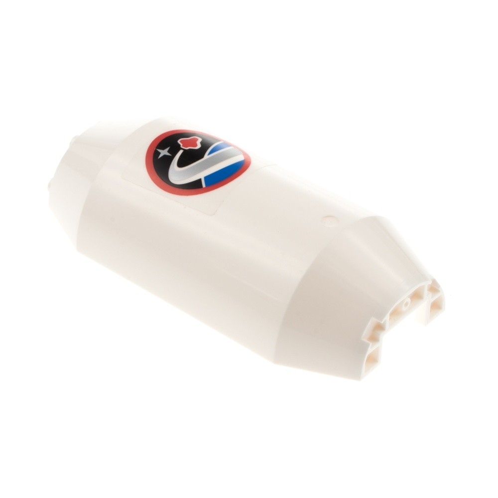 1x Lego Cylinder Half 3x6x10 White with Cutout 1x2 Space Tank 92591pb001