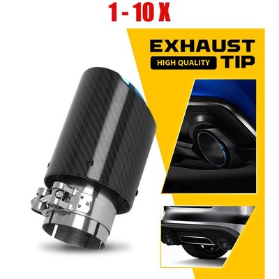 1-10X 2.5''ID-3.5''OD Carbon Fiber Exhaust Pipe Tip Tail Throat Muffler Tailpipe