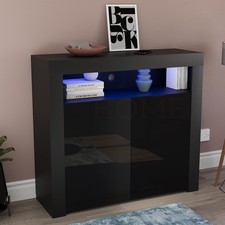LED Sideboard High Gloss Buffet Cupboard Display Cabinet TV Unit Stand 2 3 Doors