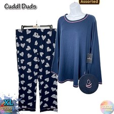 Cuddl Duds Women XL Sweater-Knit Top  Cozy Soft Blue Pants Pajama Set, Assorted