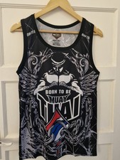 New Born To Be Muay Thai Boxing Vest Gym Training Mens Medium MMA Thailand 