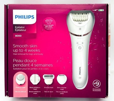 Philips Epilator Series 8000 Wet & Dry Epilator for Legs Body & Feet - BRE740/14