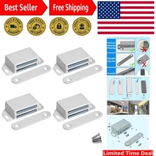 Versatile 30lb Magnetic Door Closure - Stainless Steel Latch 4-Pack for Home
