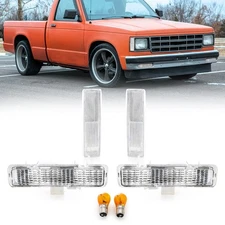 USR 82-93 Chevy S10 Turn Signal Lights - COMBO Clear Corner Sidemarkers + Bum...