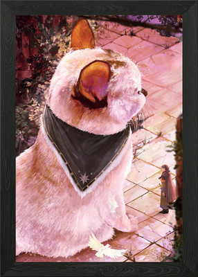 Weiße Katze gerahmtes Wandbild Poster Leinwanddruck Bild