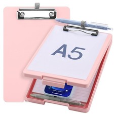 Small Clipboard with Storage, A5 Clipboards with Pen Holder, Half Letter Clip...