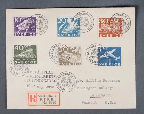 MayfairStamps Sweden FDC 1936 Postal Service Anniversary Combo First Day Cover a