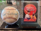Ted Williams 1940's style replica autographed Signed Baseball, Moxie Card & Case