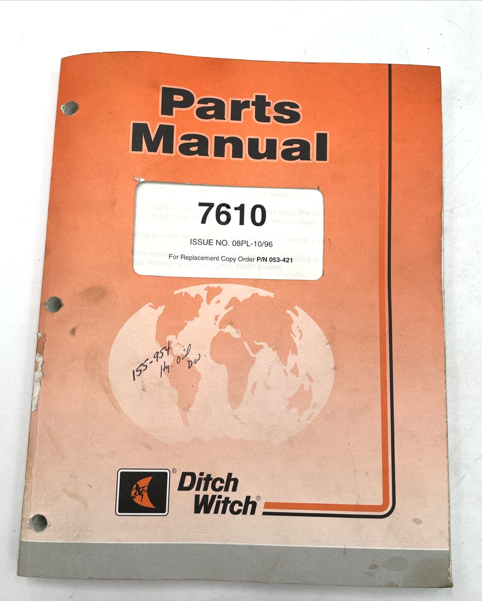 ABARTH595695 洋書 DITCH WITCH 7610 TRENCHER PARTS MANUAL BOOK CATALOG 053-421 | eBay