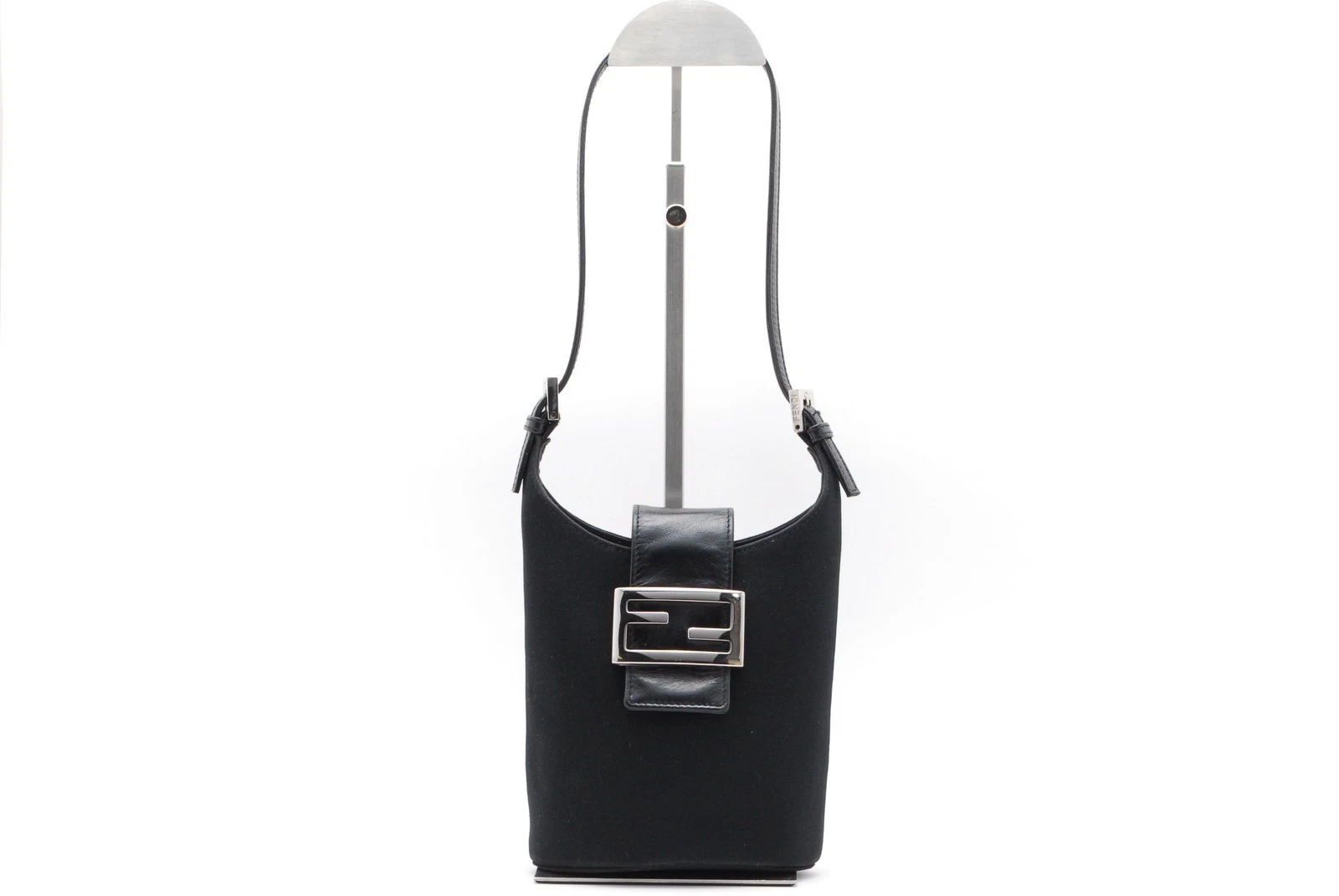 Fendi — Rare* FENDI Mamma Spandex Nylon Leather Handbag Black