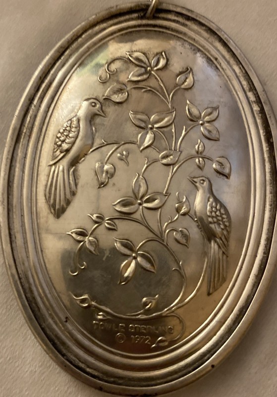 Vintage Towle 12 Days Christmas 2 Turtle Doves Sterling Silver Ornament 25 Grams