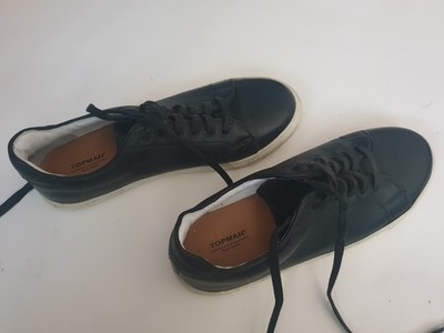Topman Leather Shoes Black Sneaker Shoes Size US 9