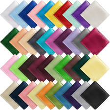 40 Pcs Pocket Squares for Men Assorted Solid Color Handkerchief Suit Pocket Hand