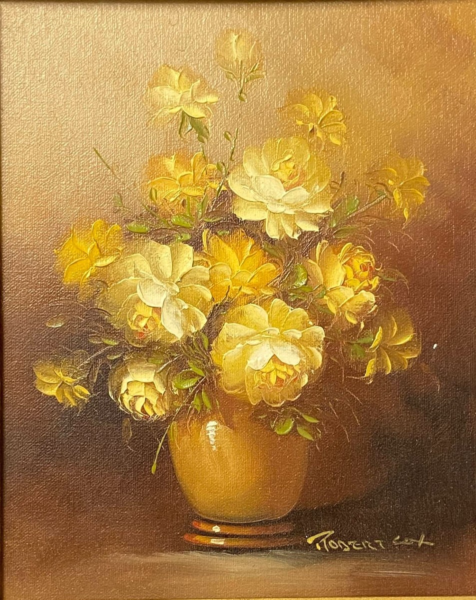Original Robert Cox Oil Painting Flowers Framed-Signed | eBay