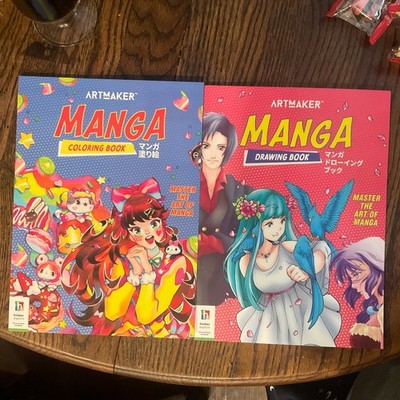 Art Maker Manga Coloring Book & Art Maker Manga Drawing Book - Lot Of 2
