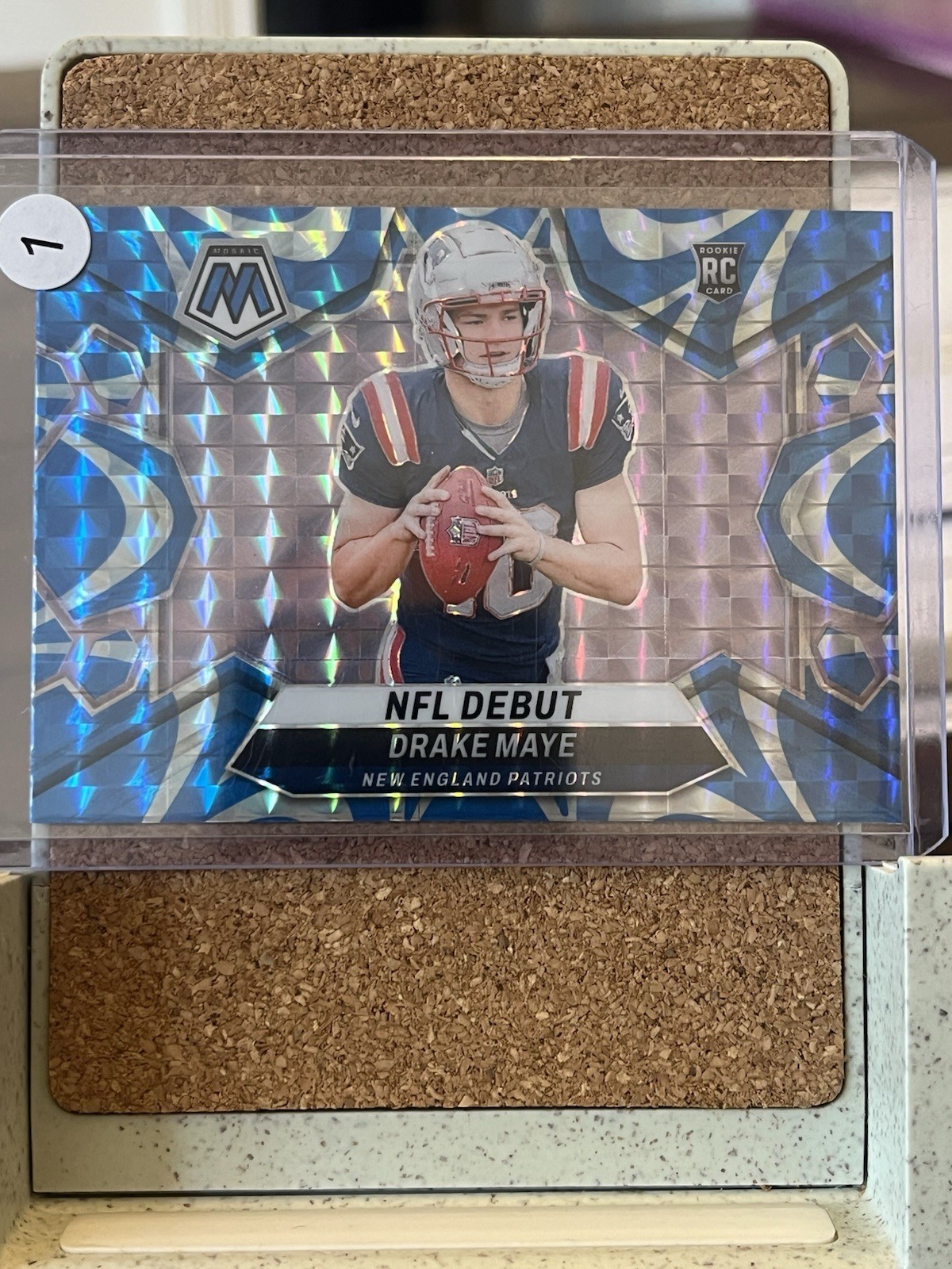 2024 Panini Mosaic - NFL Debut Drake Maye #273 Reactive Blue Mosaic Prizm (RC)