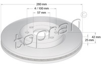 2X Bremsscheibe Vorne Topran 206 858 FÜR Opel