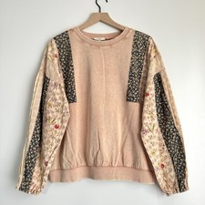 Easel Women s Size M Cotton Sweatshirt Patchw...