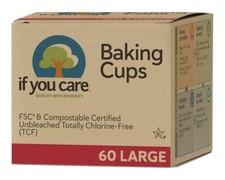 Large Chlorine Free Unbleached Greaseproof Baking Cups Cases If you Care Pack 60