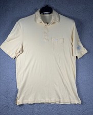 Straight Down Polo Shirt Mens Large Yellow Pima Cotton Golf Performance Casual