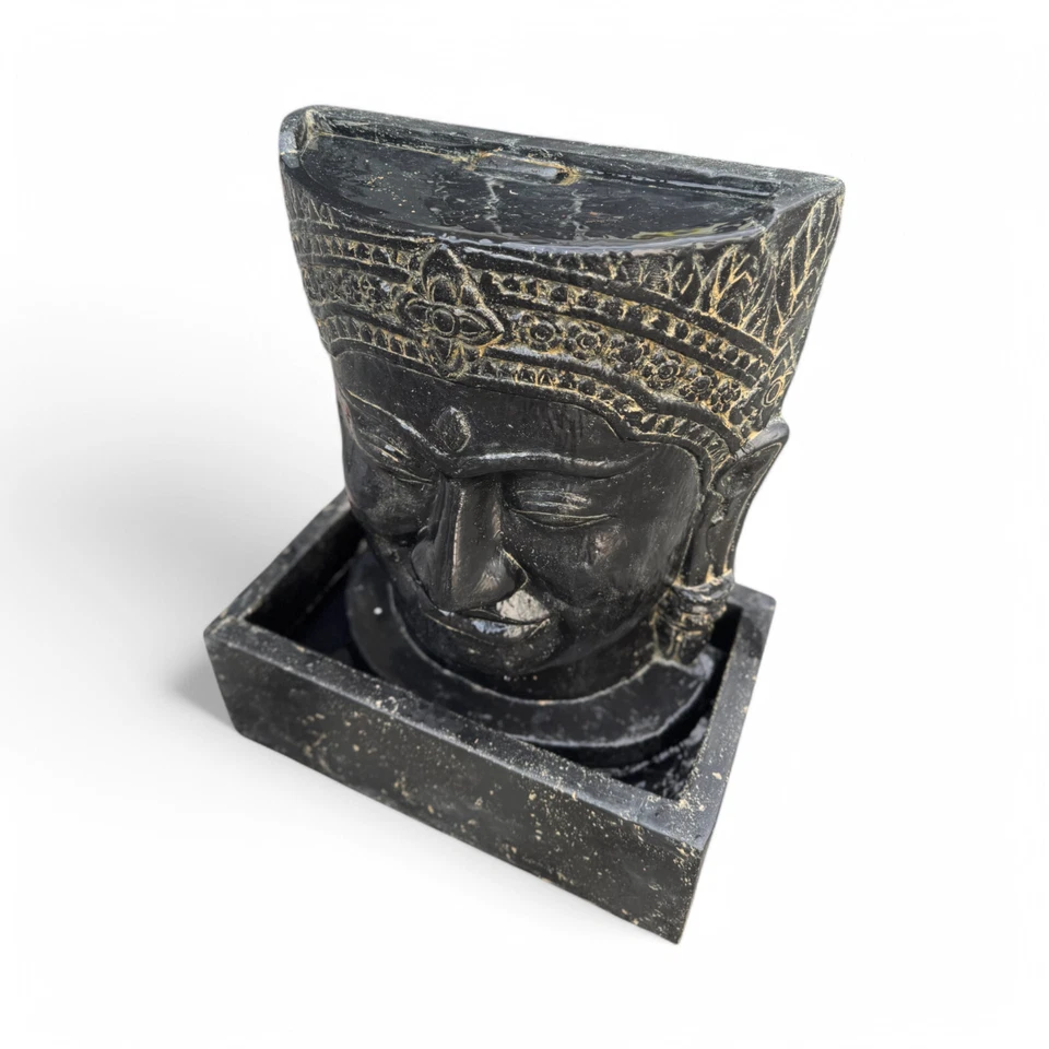 Khmer Kopf Springbrunnen - Garten Deko Wasserfall - Wetterfest Buddha Kopf - Bild 3 von 4