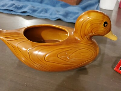 Vintage 1983 FTD. F.T.D.A, Ceramic Duck Made in Portugal. Planter. Decoration.