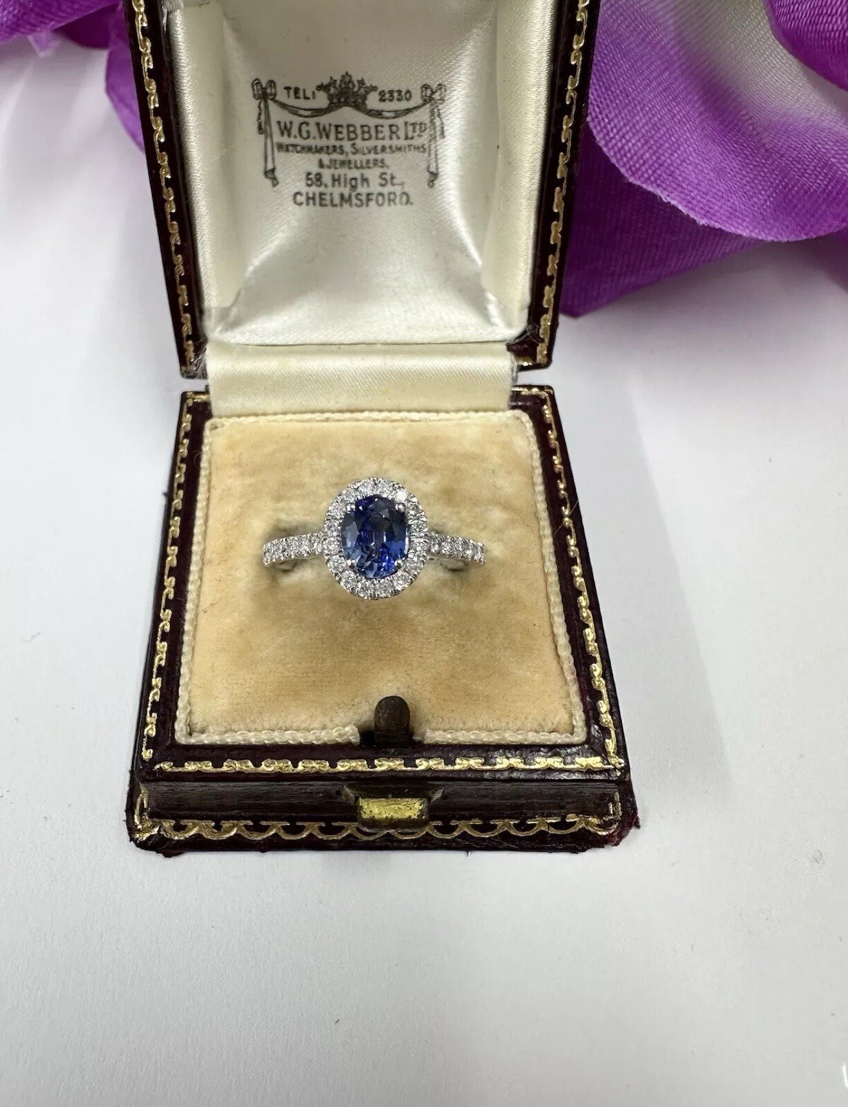 Stunning Sapphire & Diamond Ring Plat 1.19ct