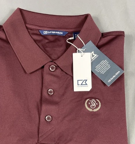 Cutter & Buck Golf Shirt Polo DryTec Chest Logo SVCC XL Maroon NWT MSRP $70 - Picture 5 of 6