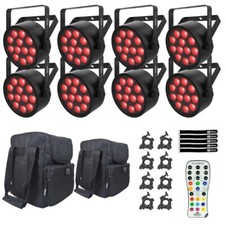  8 Chauvet DJ SLIMPART12ILS ILS LED Wash Lights with Gear Bags