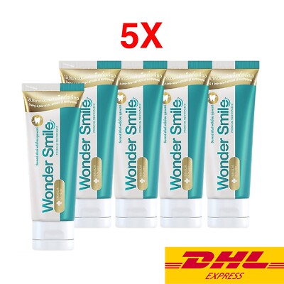 5x Wonder Smile Herbal Toothpaste Whitening Teeth Remove Stain Coffee Tea 80 g