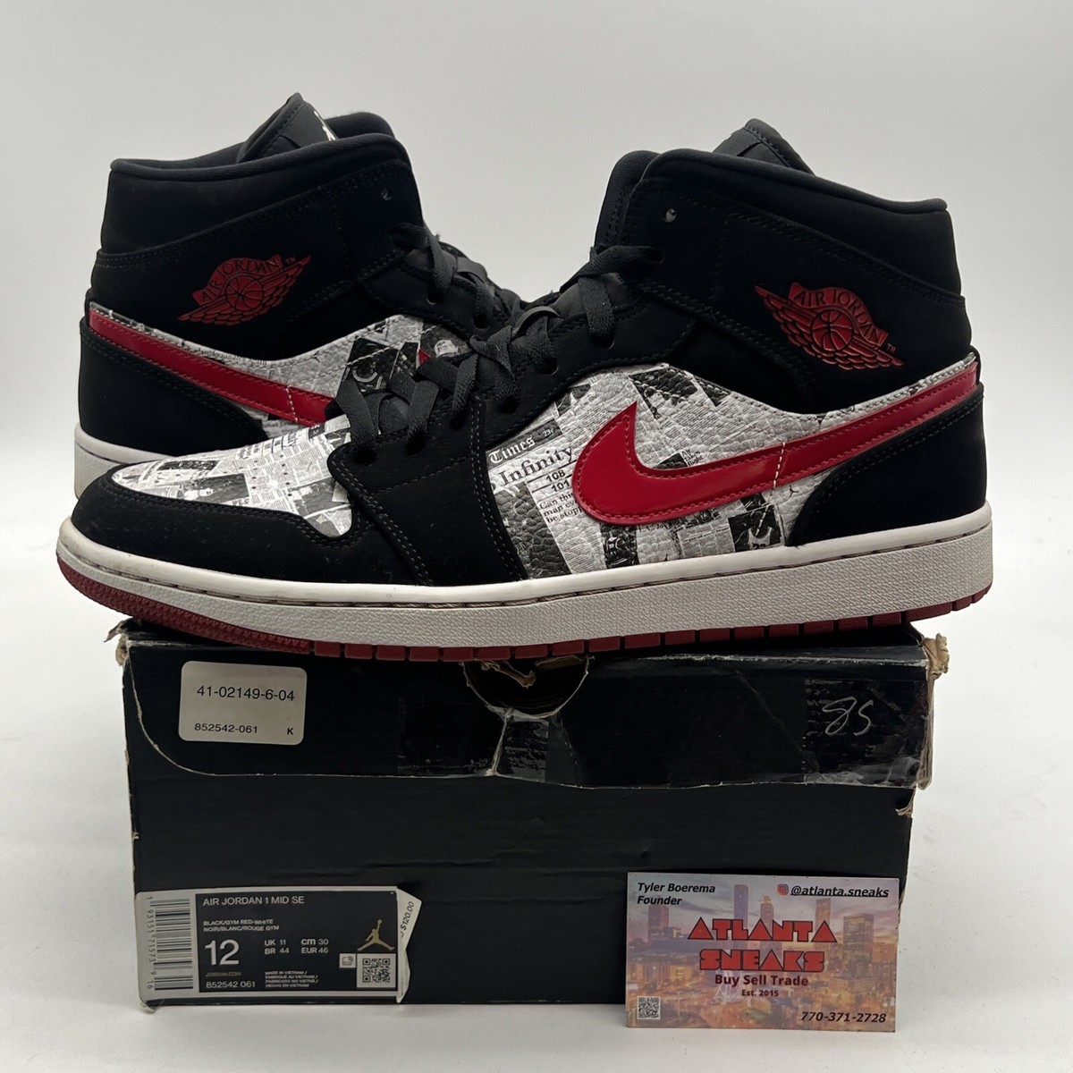 Size 12 - Air Jordan 1 SE Mid Newspaper Air Times (862542-061) | eBay