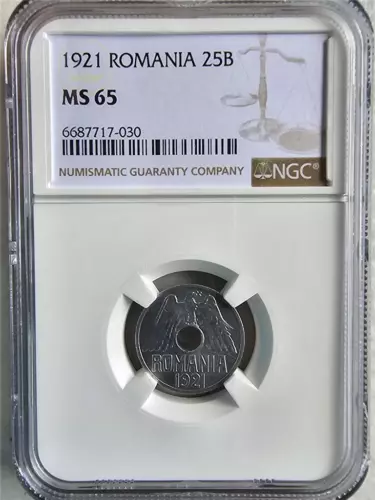 Romania 25 Bani 1921 NGC MS 65