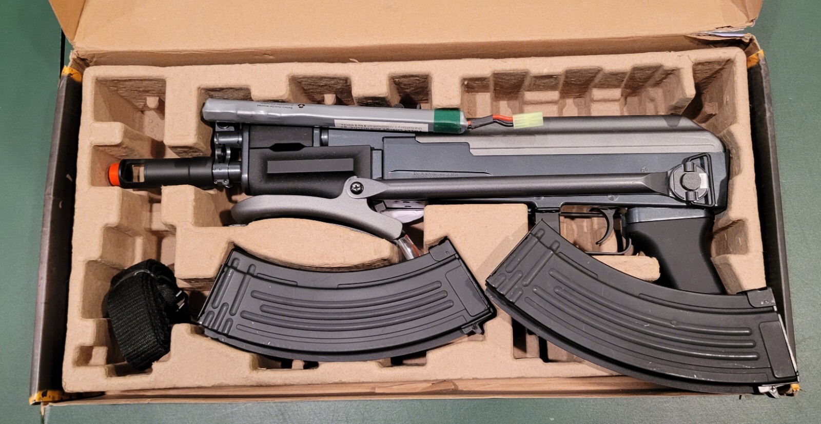 Game Face GF76 AK style Airsoft Gun Metal Receiver with folding stock