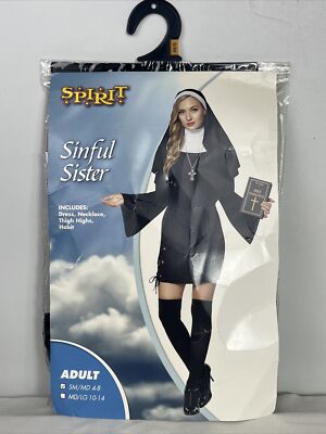 Sinful Sister Sexy Nun Costume Spirit Halloween Size S/M Complete New