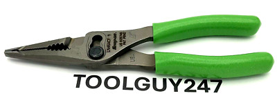 SNAP ON LN46ACF G GREEN 7'' Soft Grip Long Nose Slip Joint Pliers  NEW USA TOOLS
