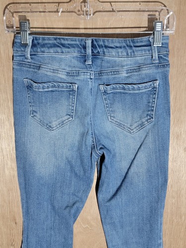 mudd girls jeans size 12 skinny stretch distressed denim blue - Picture 7 of 11