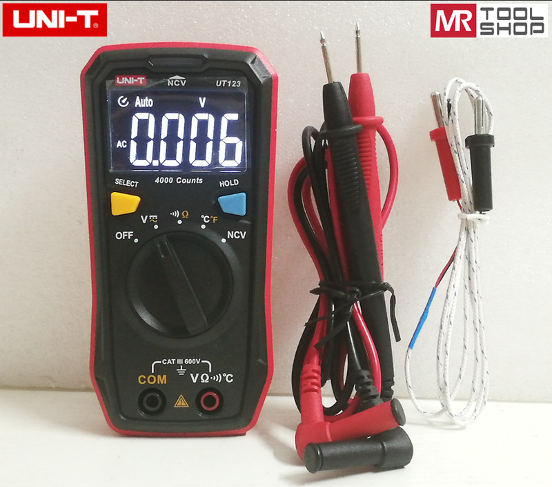 UNI-T UT123 Mini Digital multimeter AC DC Voltmeter Ohmmeter NCV Test EBTN Displ