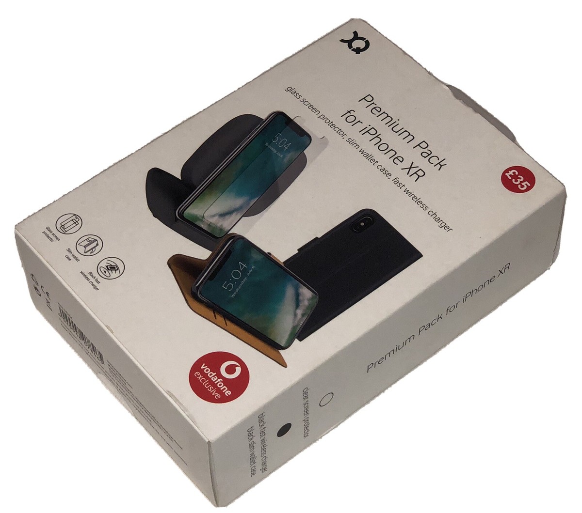 VODAFONE Premium Pack for IPhone Xr Fast wireless charger, slim