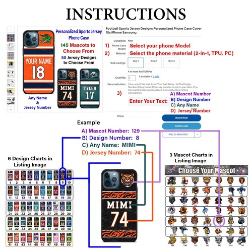 Personalisierte Handyhülle Elefant Sport Trikot für iPhone Samsung individuelles Geschenk - Bild 2 von 20