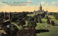 c1910 Birds Eye View Bushnell Park Capitol From Garde Hotel Hartford P27