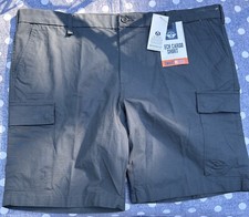 New Men's Big Tall Dockers Tech Cargo Cool Slate Size 42 Breathable Shorts