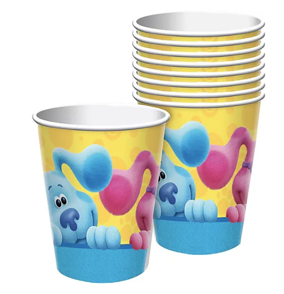 Juego de vajilla de fiesta de cumpleaños para niños BLUES TICKS ~ cubierta de mesa, platos, tazas y servilletas Foto 4 de 4