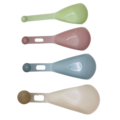 4 Colors Stackable Plastic Measuring Spoons and Cups Baking Multi-Colored - Picture 2 of 5