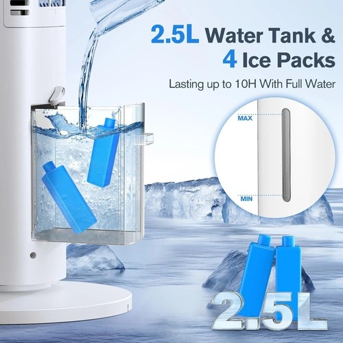 3-IN-1 Portable Air Conditioners Tower Fan, 37'' Evaporative Air Cooler w/Remote - Picture 5 of 9