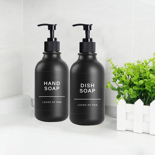 Dispenser sapone 500 ml 12 etichette lozione gel flacone shampoo contenitore vassoio - Foto 14 di 18