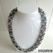 60CM X 14MM BYZANTINER KÖNIGSKETTE MASSIVE KETTE EDELSTAHL SILBER HALSKETTE 