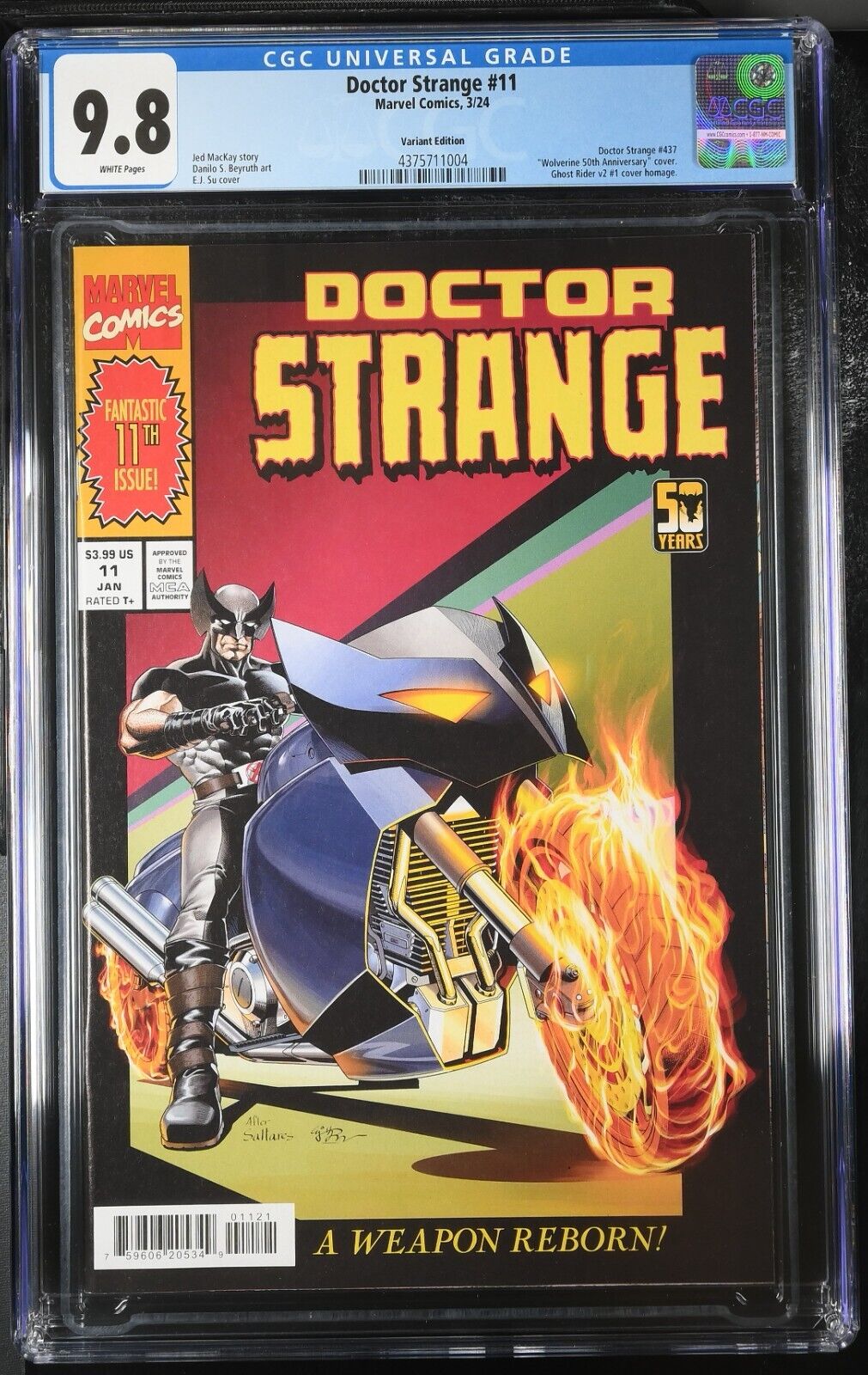 Doctor Strange #11 CGC 9.8 Ghost Rider v2 #1 1990 Wolverine Homage Marvel 2024